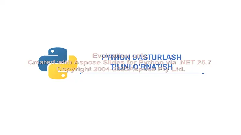 Python Dasturlash Tilini O‘rnatish