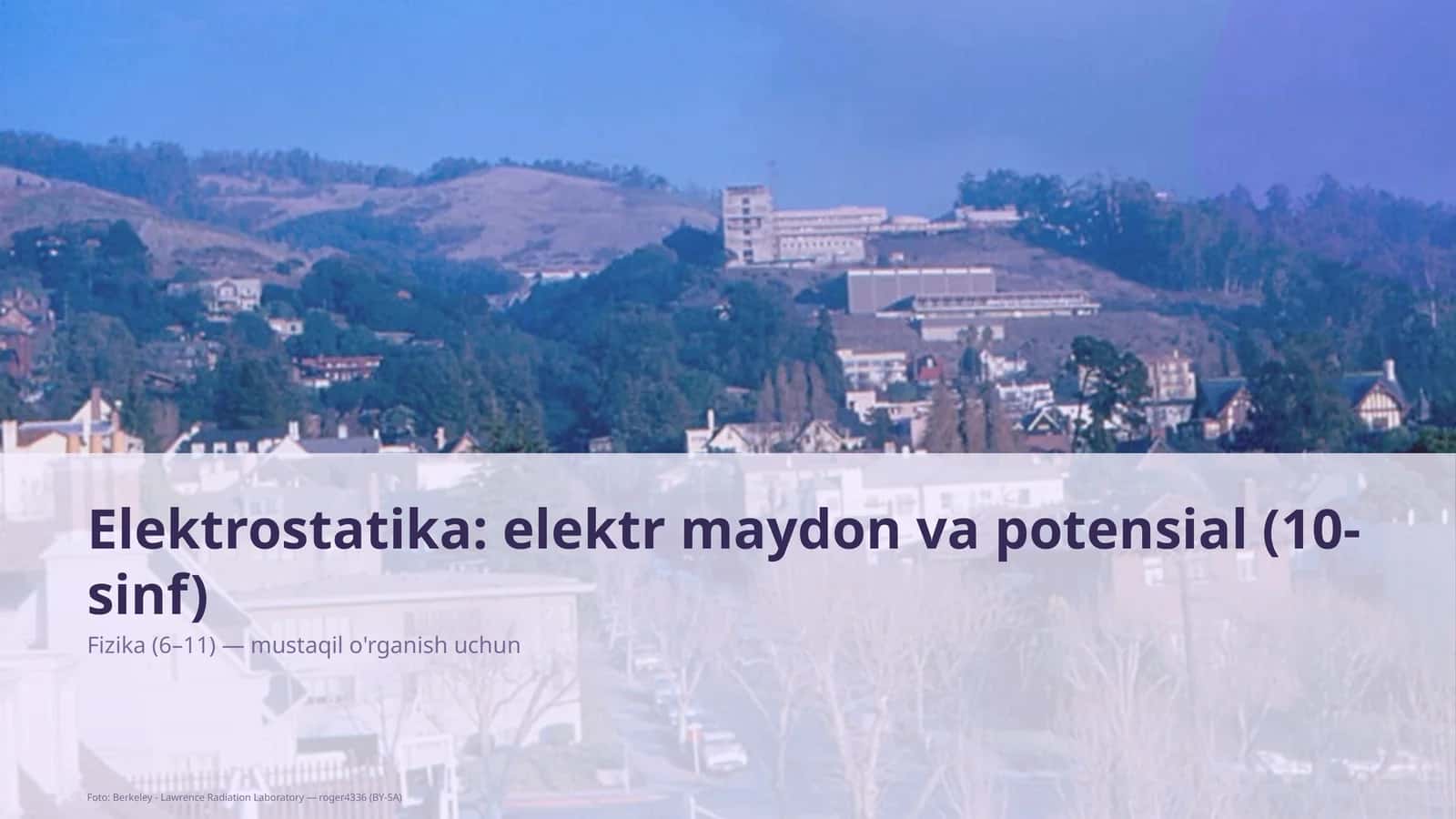 Elektrostatika: elektr maydon va potensial (10-sinf)