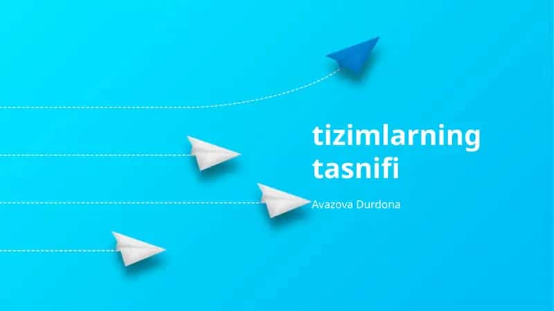 Tizimlarning Tasnifi