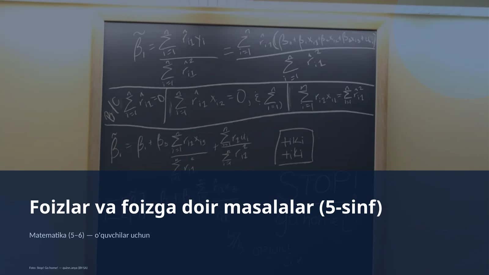 Foizlar va foizga doir masalalar (5-sinf)