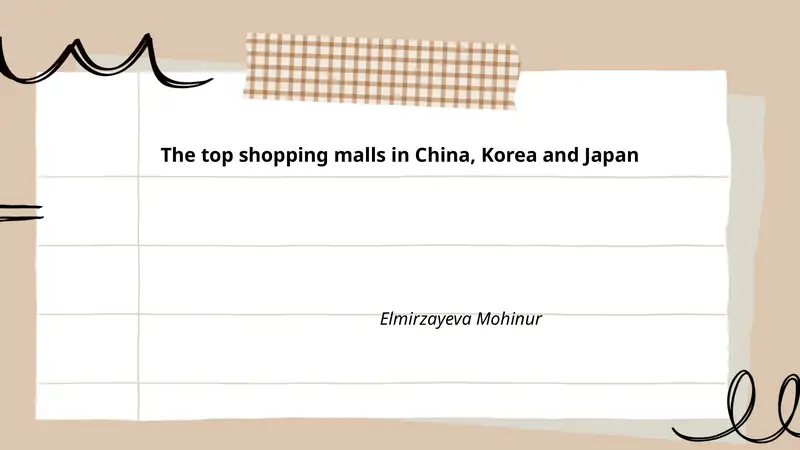 Shopping Mall Culture in East Asia