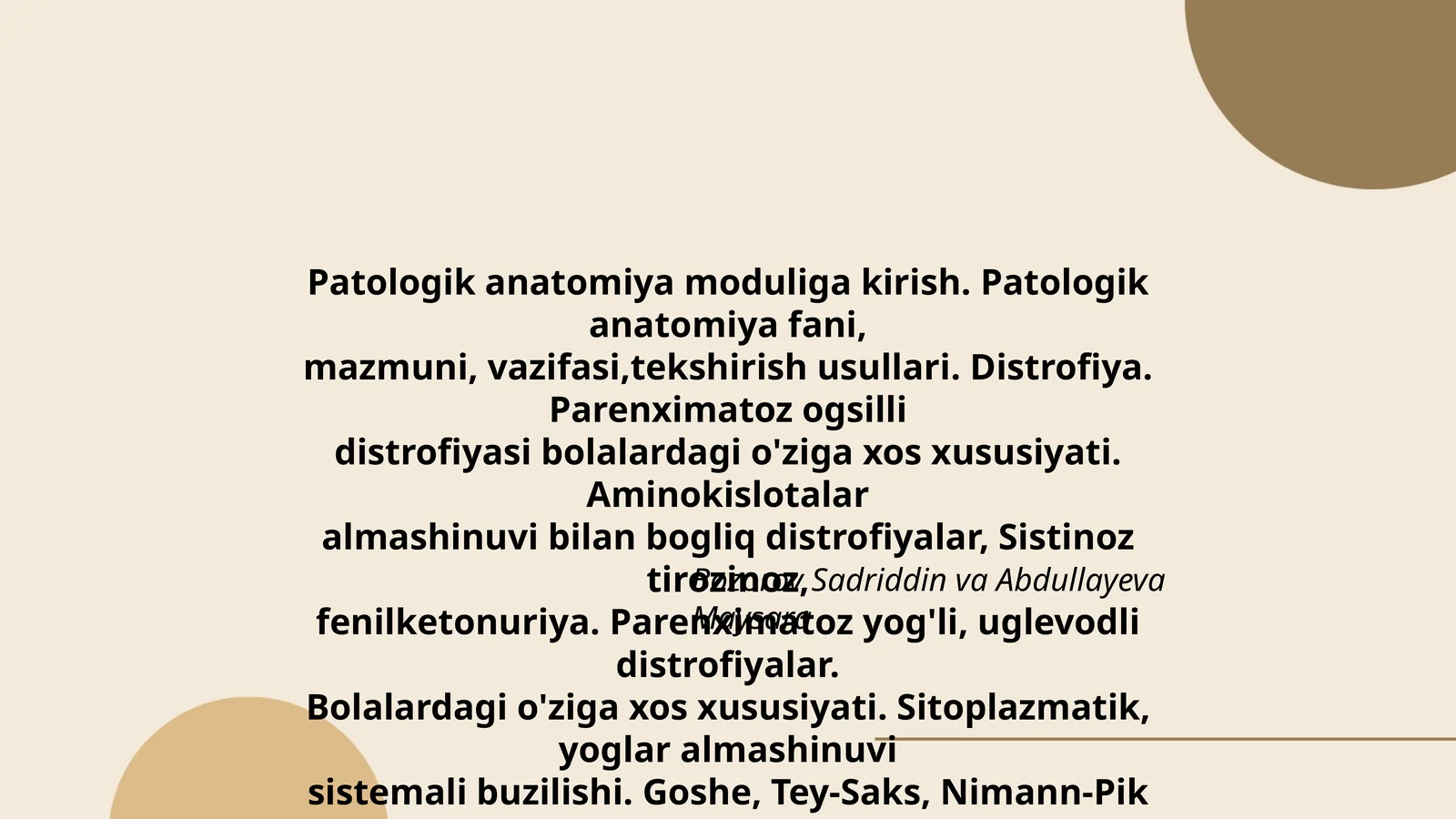 Patologik anatomiya moduli