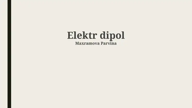 Elektr dipol