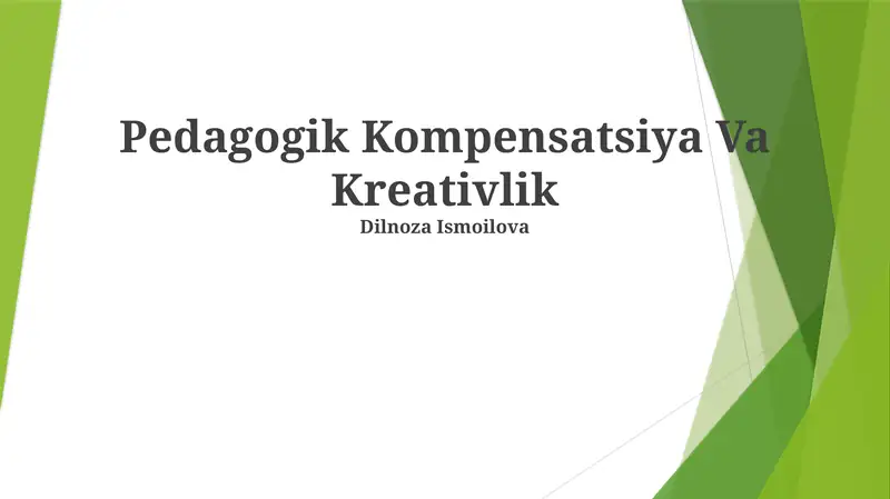 Pedagogik Kompensatsiya Va Kreativlik