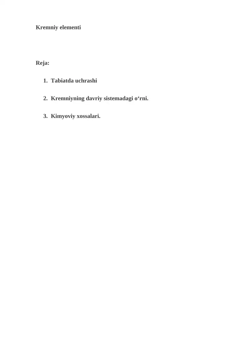 Kremniy elementi