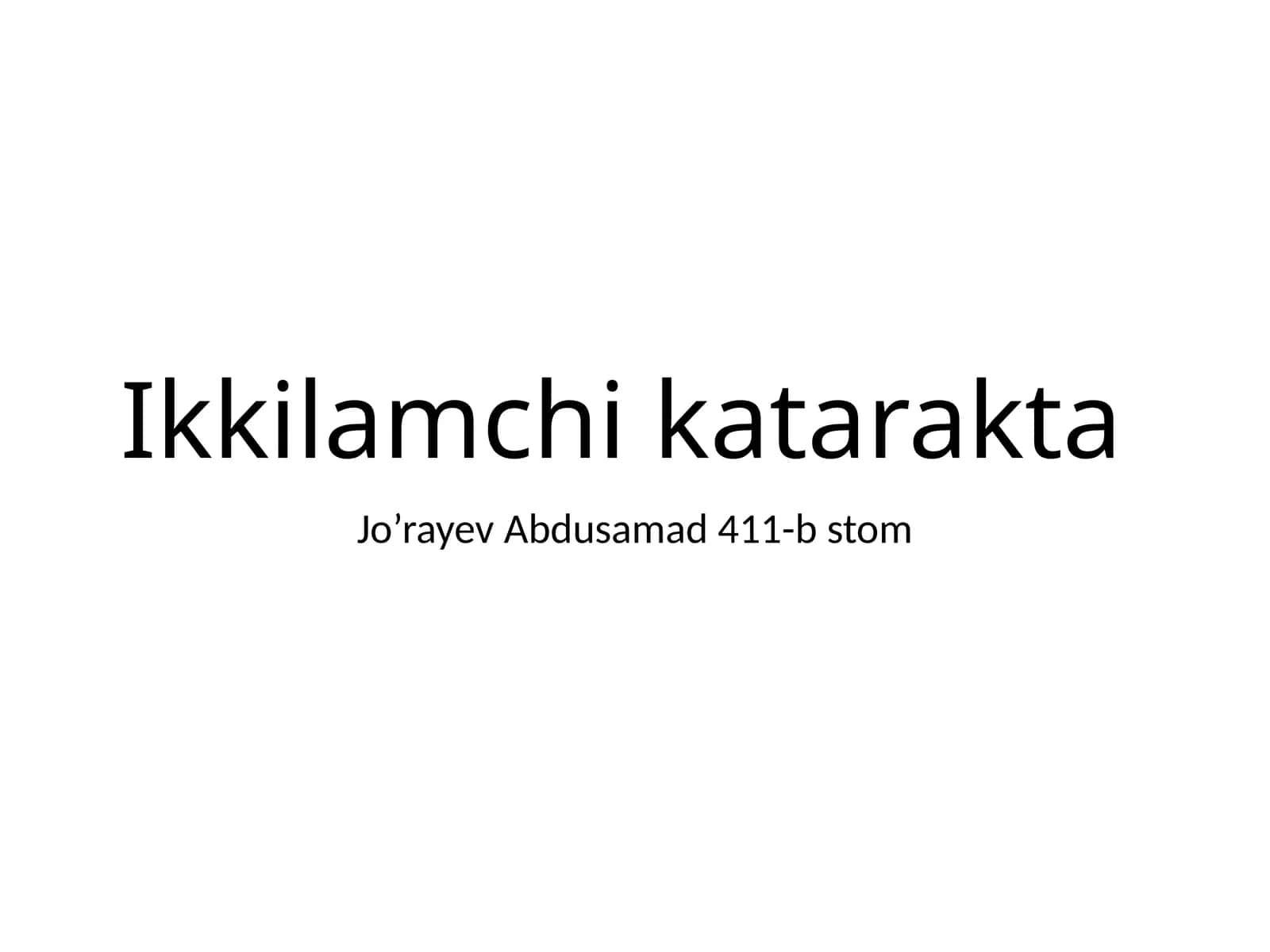 Ikkilamchi katarakta