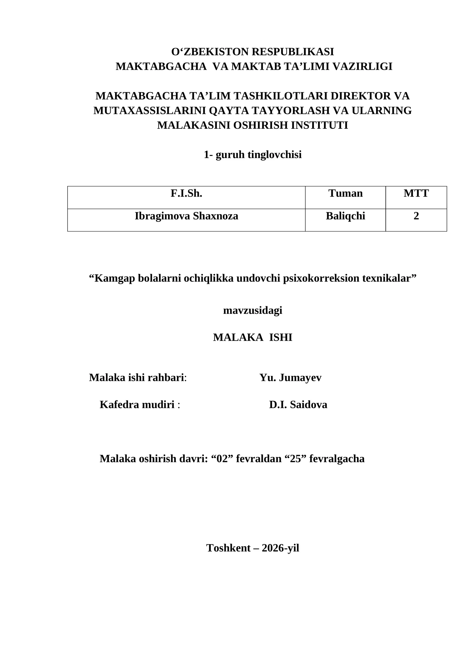 Kamgap bolalarni ochiqlikka undovchi psixokorreksion texnikalar