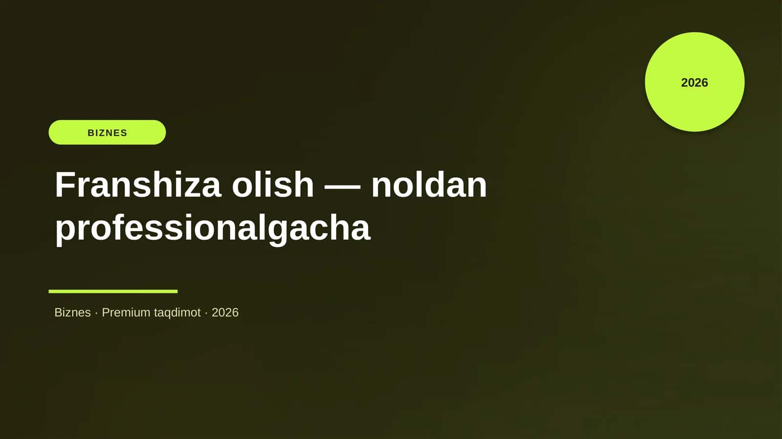 Franshiza olish — noldan professionalgacha