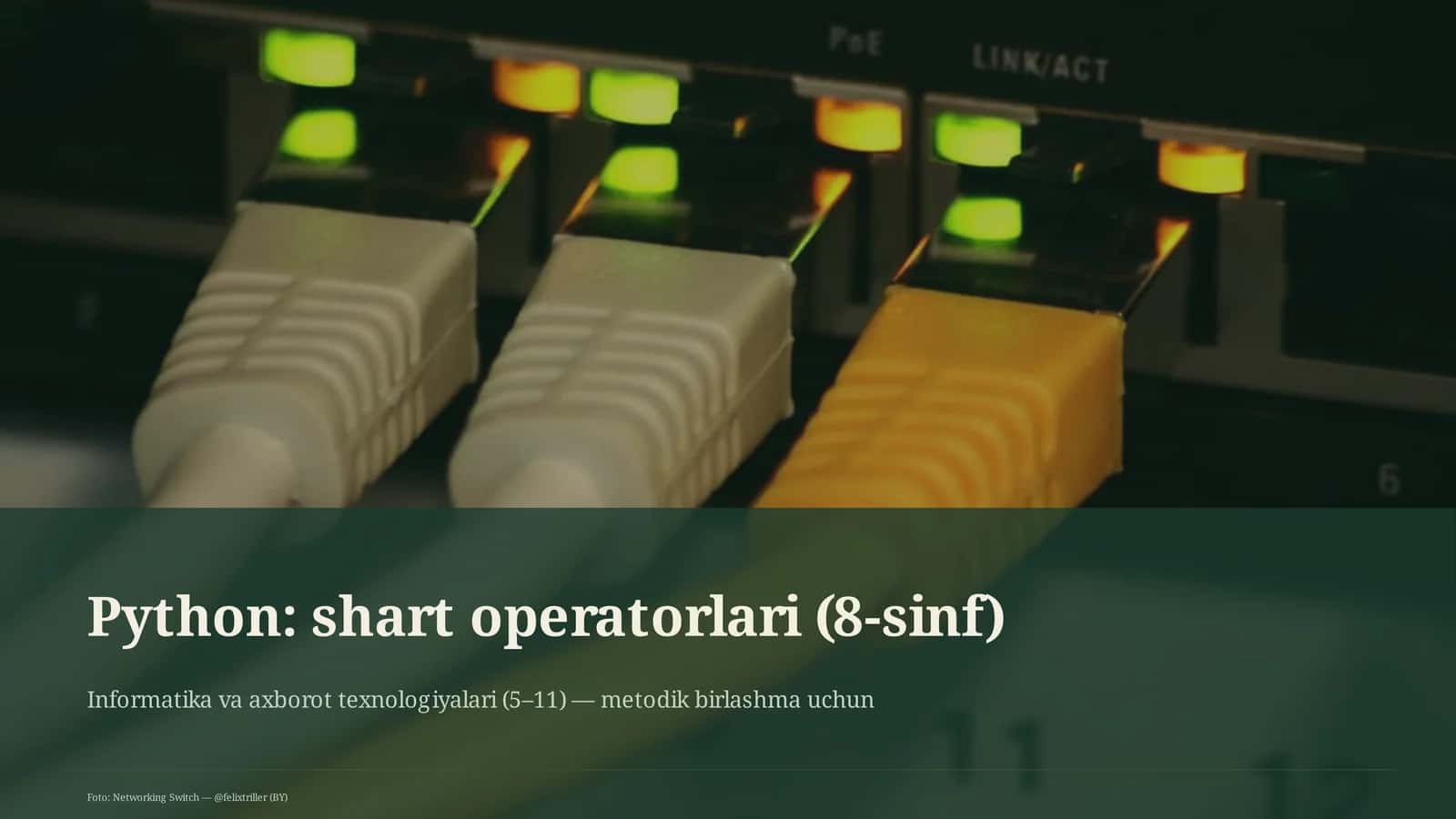 Python: shart operatorlari (8-sinf)