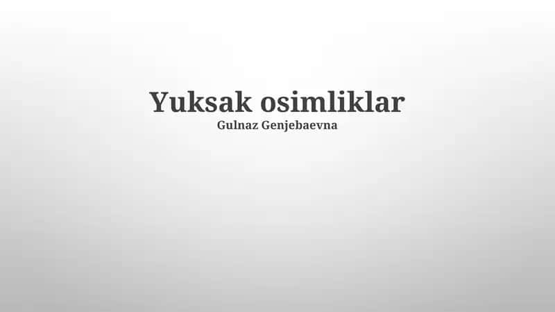 Baland o'simliklar