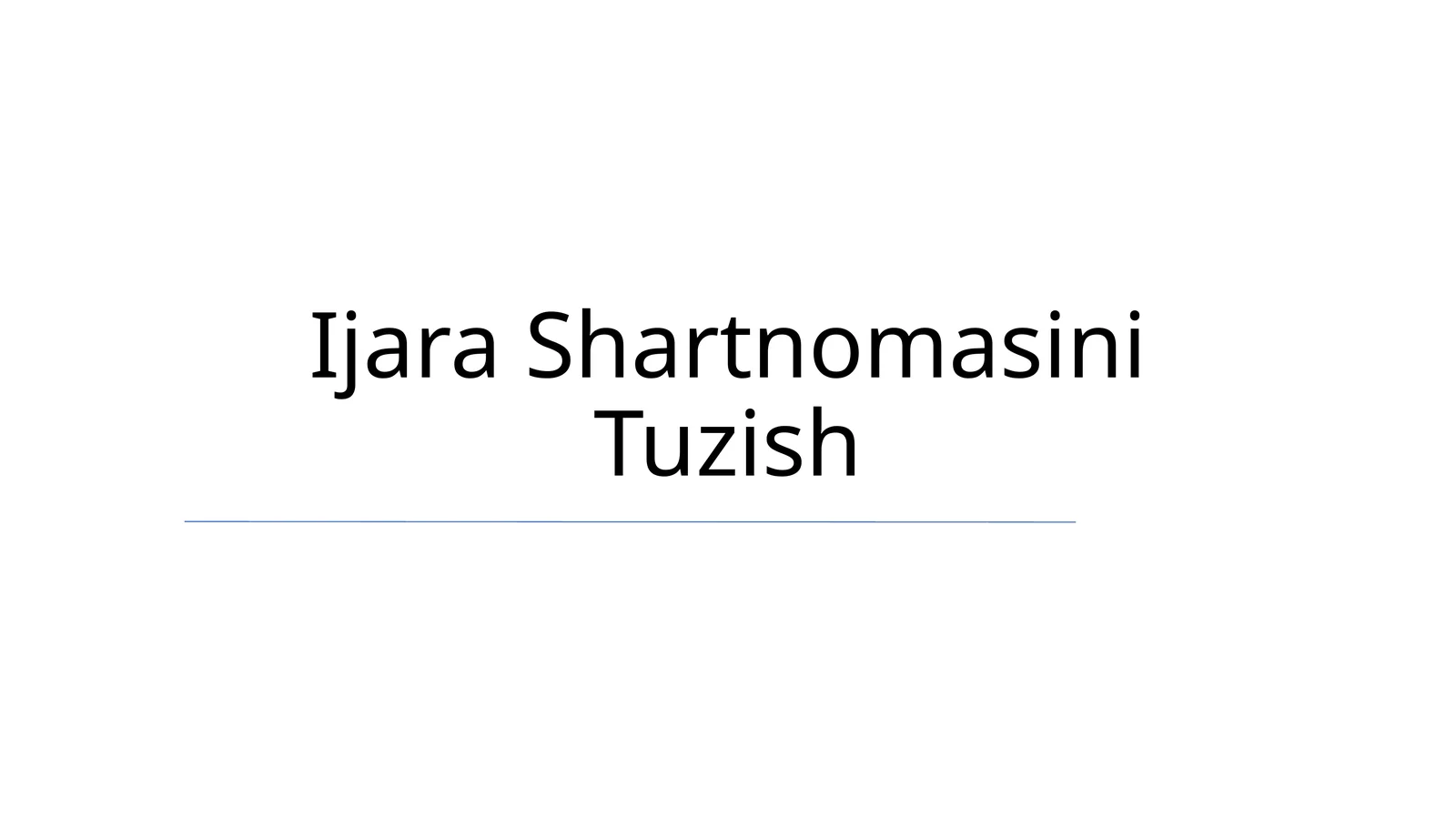 Ijara Shartnomasi