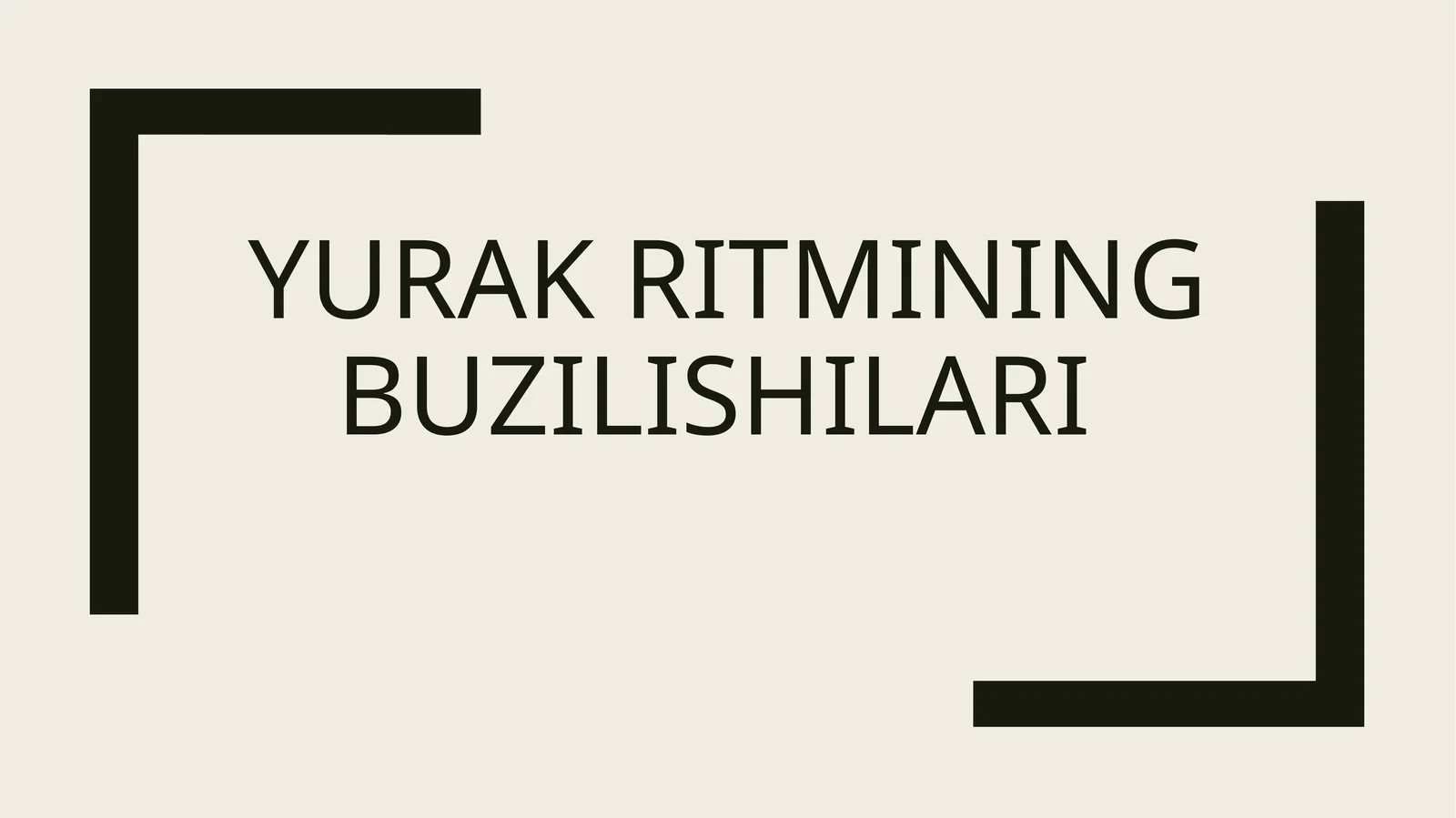 Yurak ritmining buzilishilari