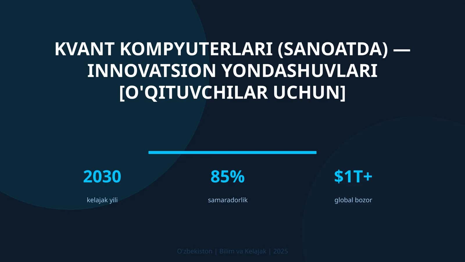 Kvant kompyuterlari (sanoatda) — innovatsion yondashuvlari [o'qituvchilar uchun]
