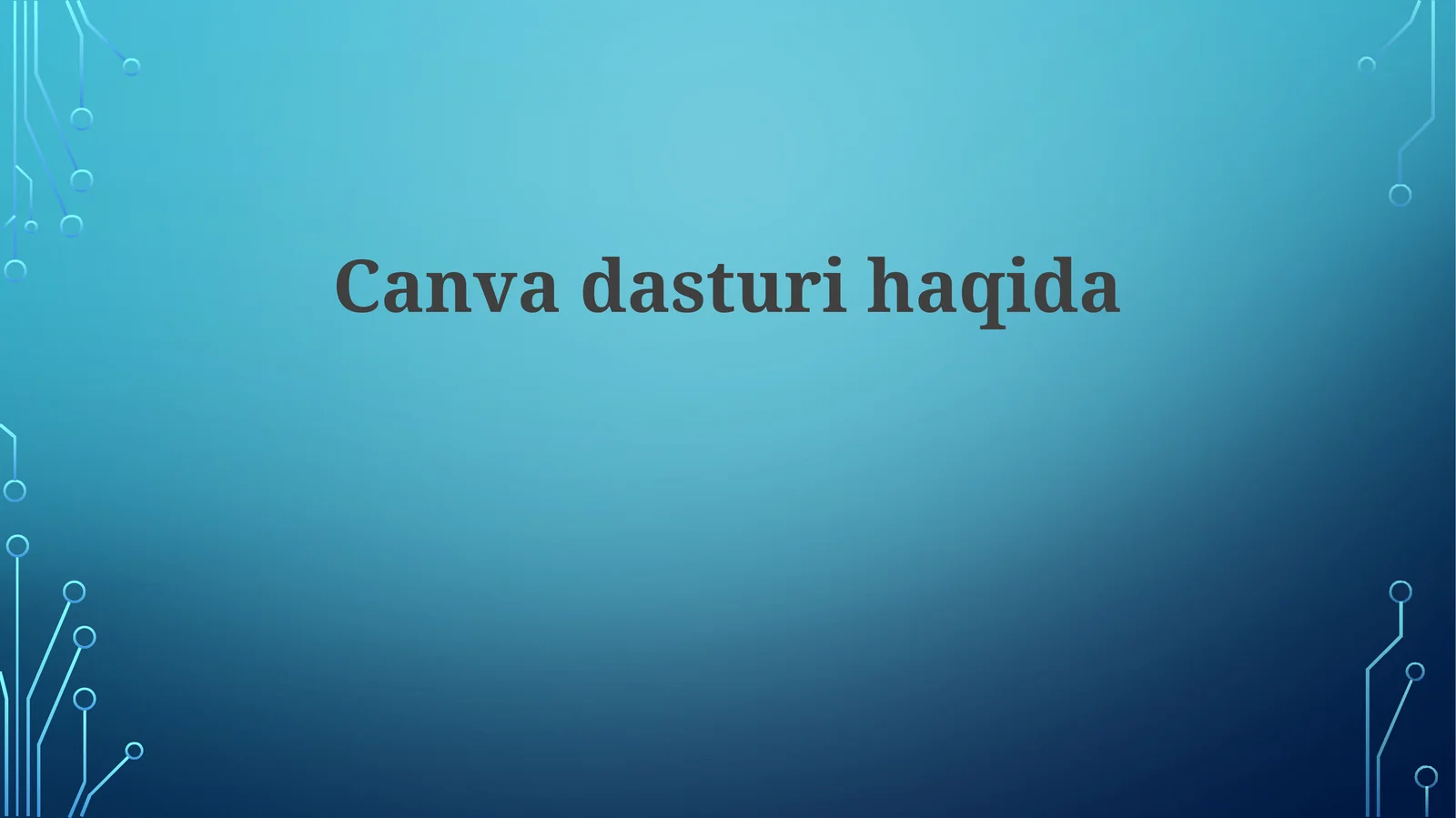 Canva dasturi bilan ishlash bo'yicha qo'llanma