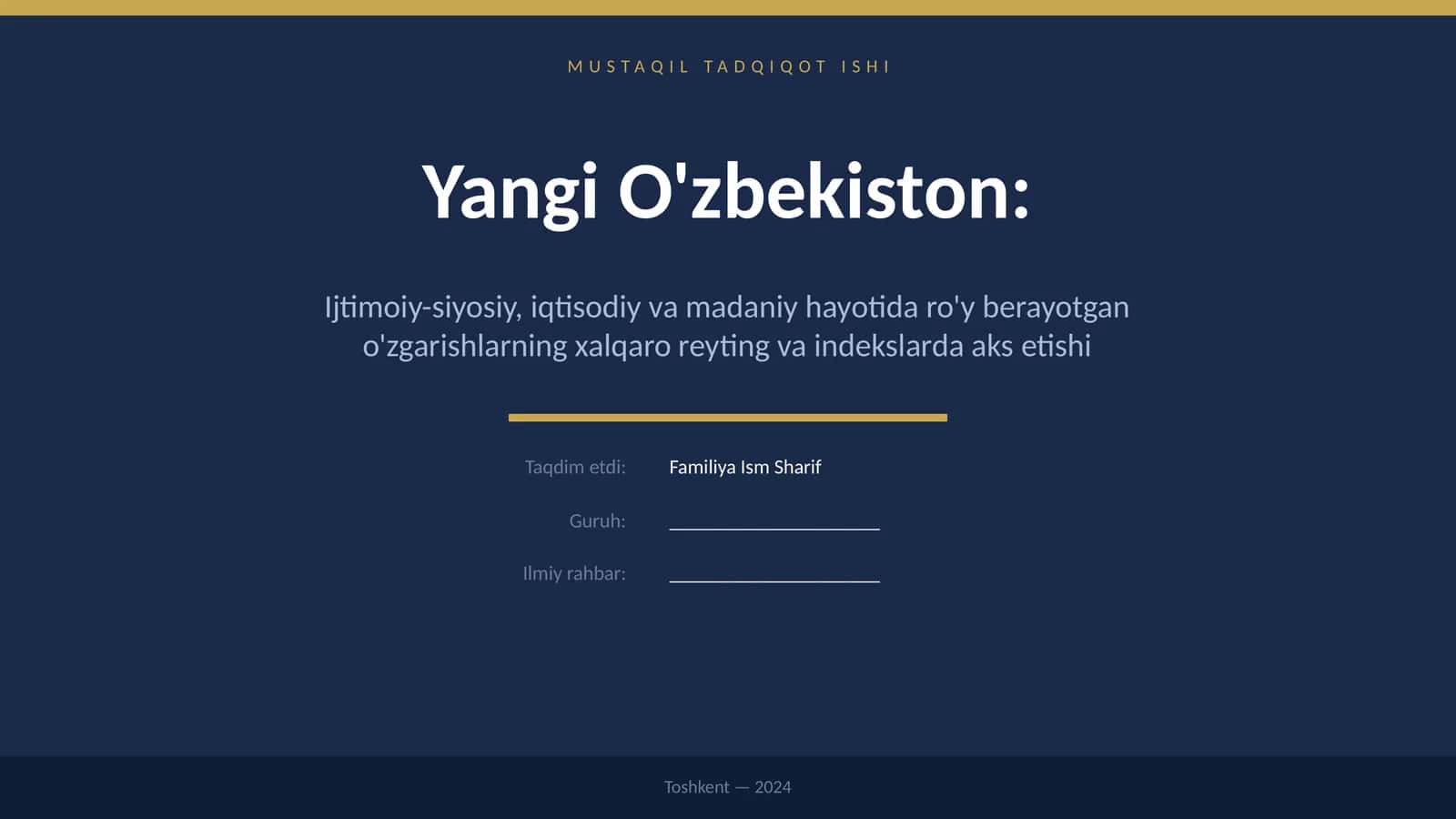Yangi O'zbekiston: Ijtimoiy-siyosiy, iqtisodiy va madaniy hayotida ro'y berayotgan o'zgarishlarning xalqaro reyting va indekslarda aks etishi