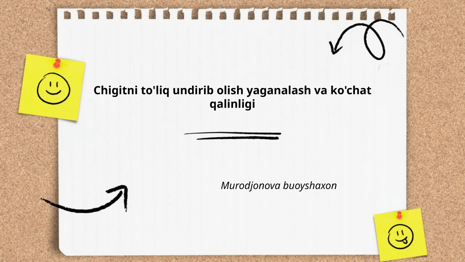 Chigitni to'liq undirib olish yaganalash va ko'chat qalinligi Murodjonova buoyshaxon