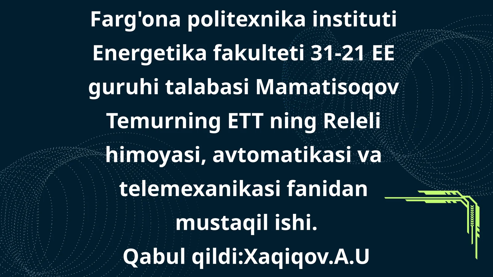 Maksimal tokli ximoyalar va ximoya sxemalari