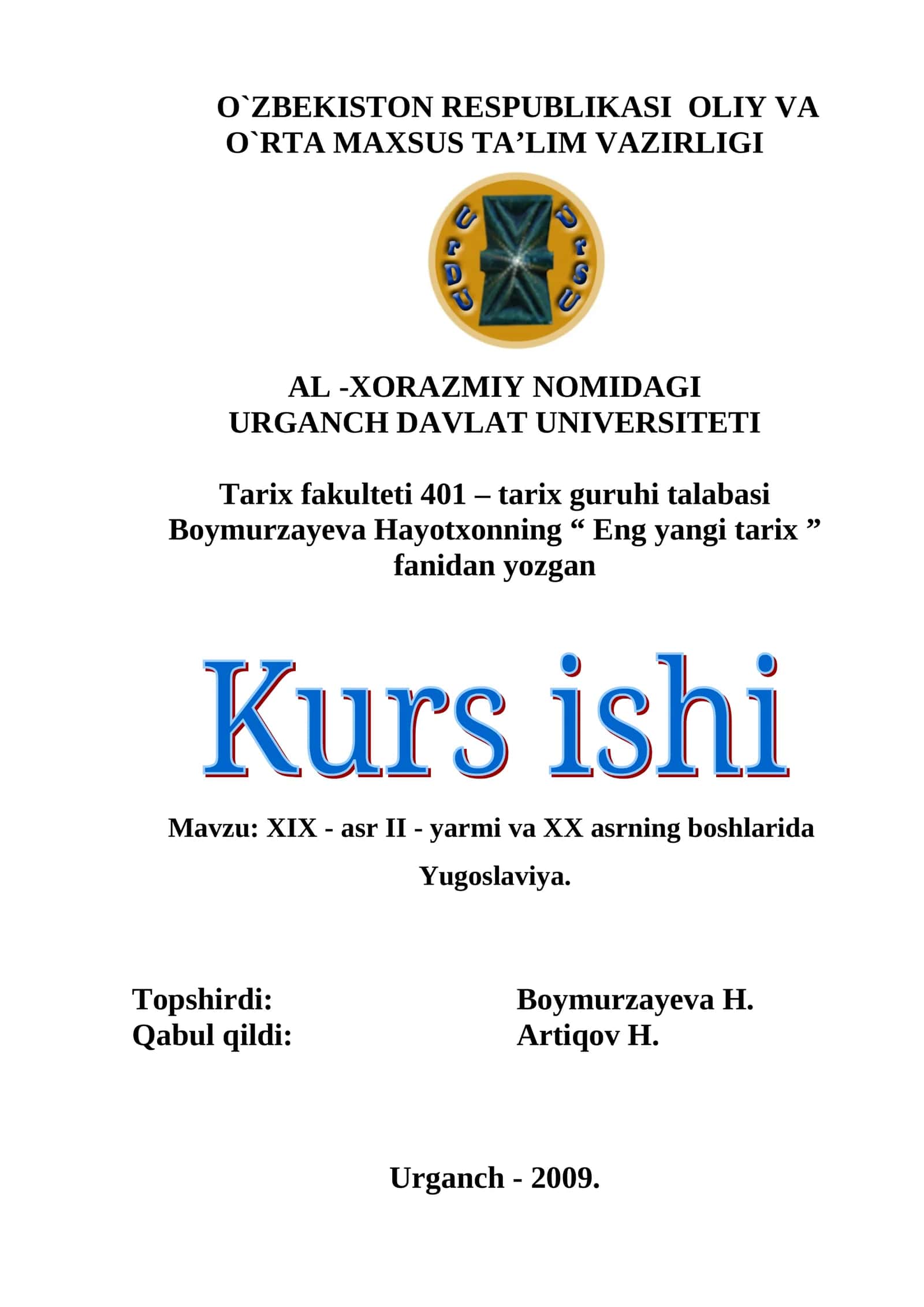 XIX - asr II - yarmi va XX asrning boshlarida Yugoslaviya.
