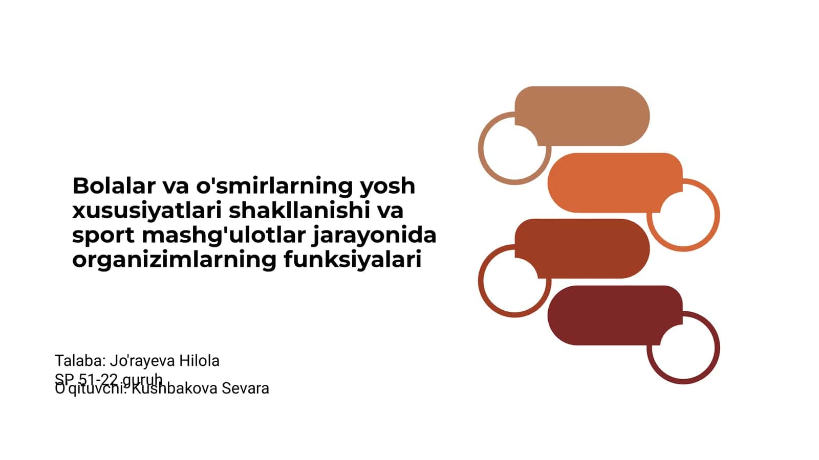 Bolalar va o'smirlarning yosh xususiyatlari shakllanishi va sport mashg'ulotlar jarayonida organizimlarning funksiyalari