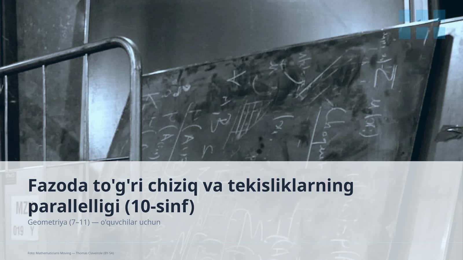 Fazoda to'g'ri chiziq va tekisliklarning parallelligi (10-sinf)