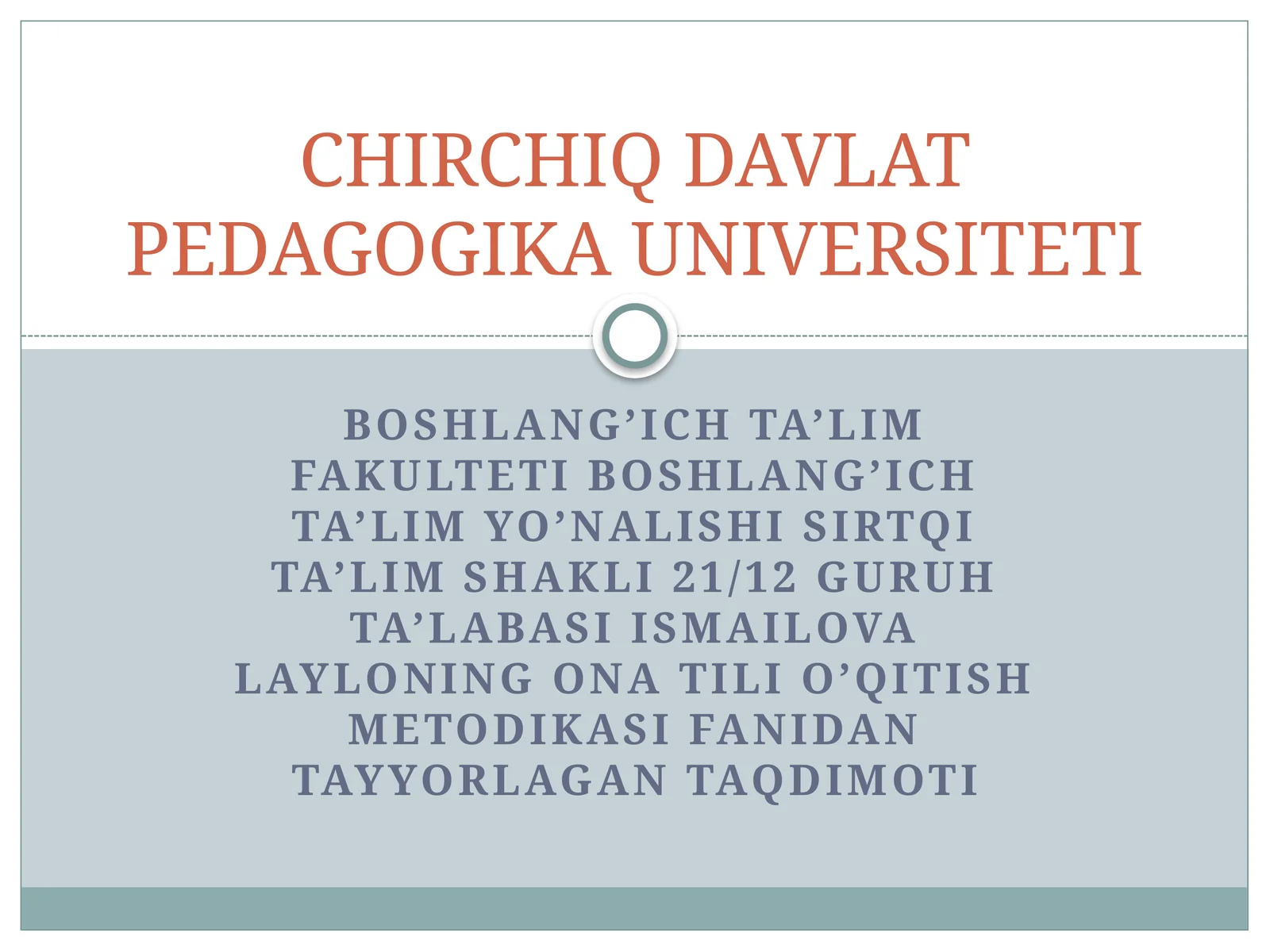 SAVOD O’RGATISH DAVRIDA GAP USTIDA ISHLASH