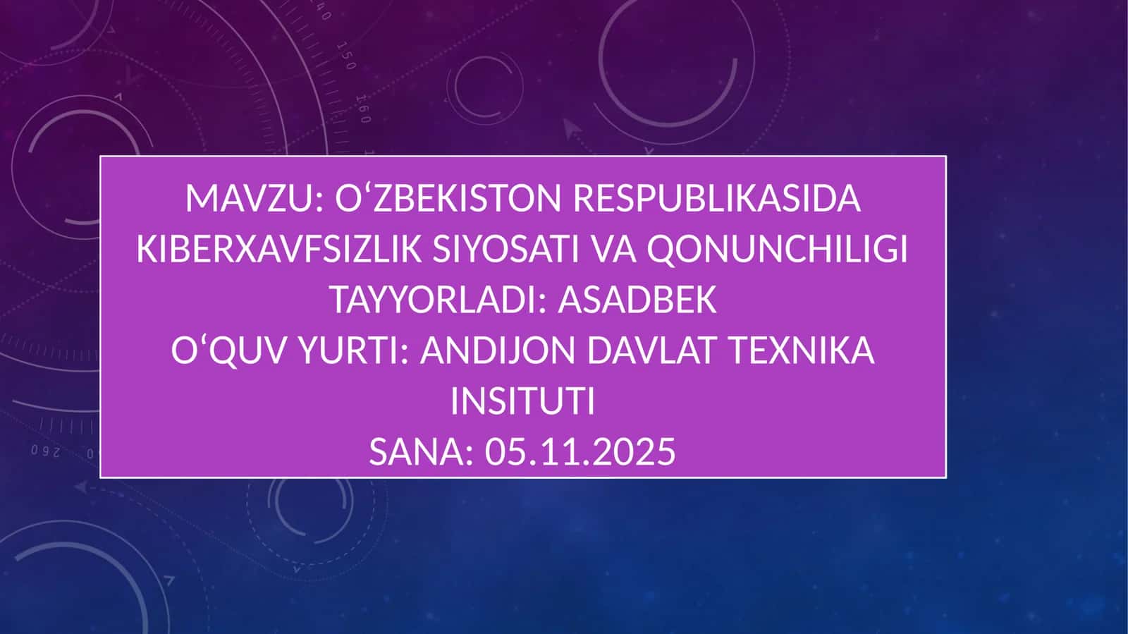 Kiberxavfsizlik siyosati va qonunchiligi