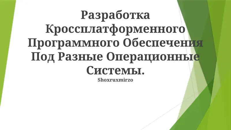 Разработка Кроссплатформенного Программного Обеспечения