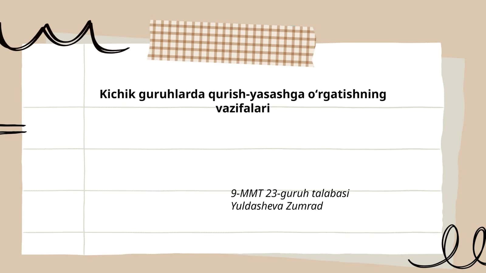 Kichik guruhlarda qurish-yasashga oʻrgatishning vazifalari