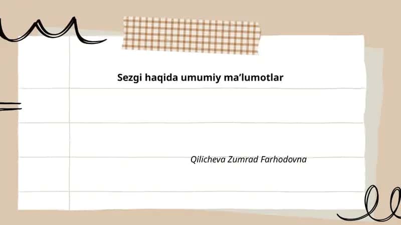 Sezgi haqida umumiy maʼlumotlar