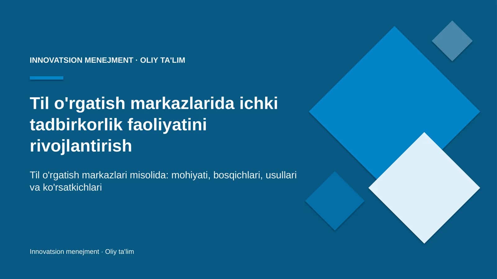 til o'rgatish markazlarida ichki tadbirkorlik faoliyatini rivojlantirish 7609