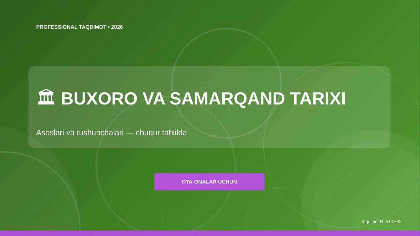 BUXORO VA SAMARQAND TARIXI Asoslai va tushunchalari