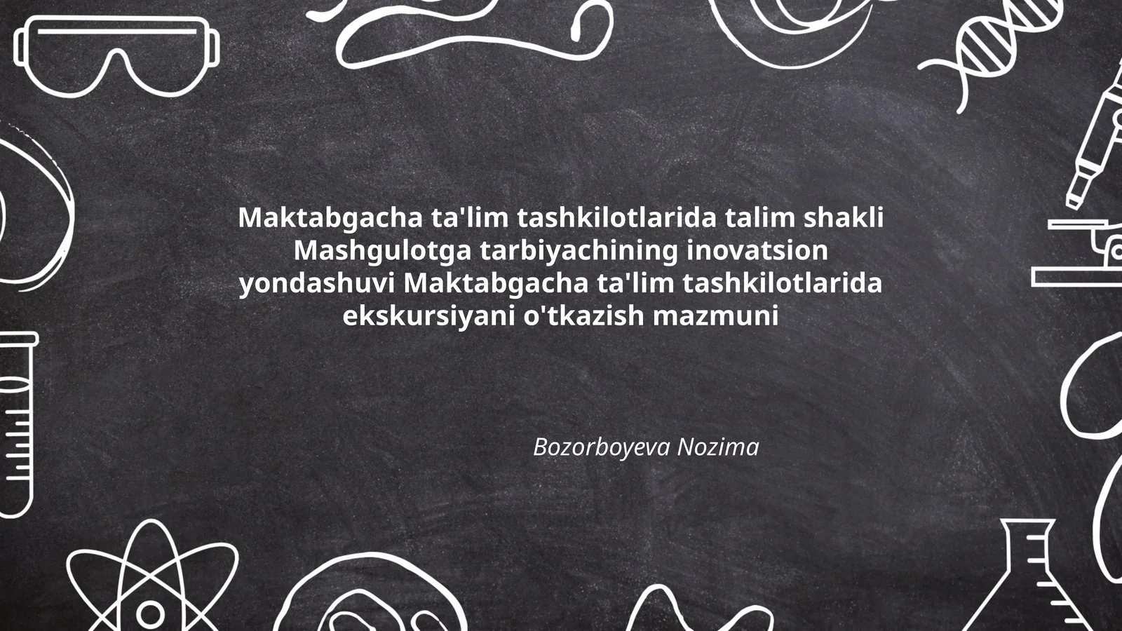 Maktabgacha ta'lim tashkilotlarida talim shakli Mashgulotga tarbiyachining inovatsion yondashuvi