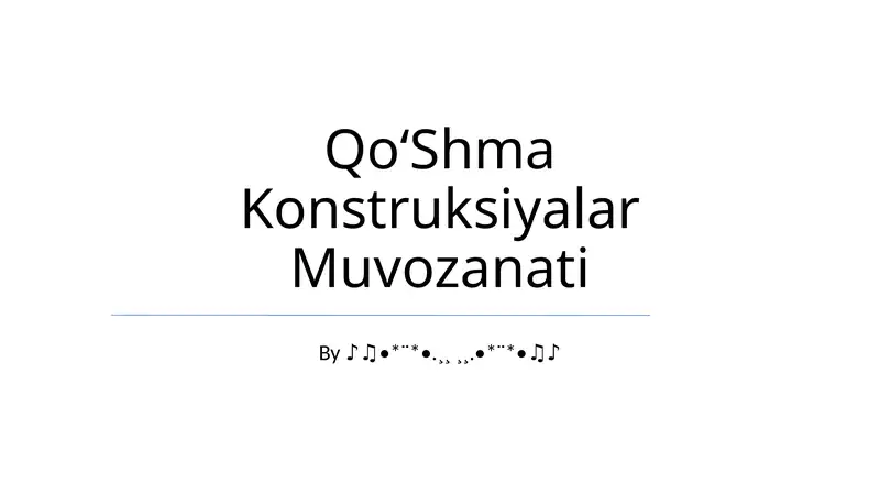 QoʻShma Konstruksiyalar Muvozanati