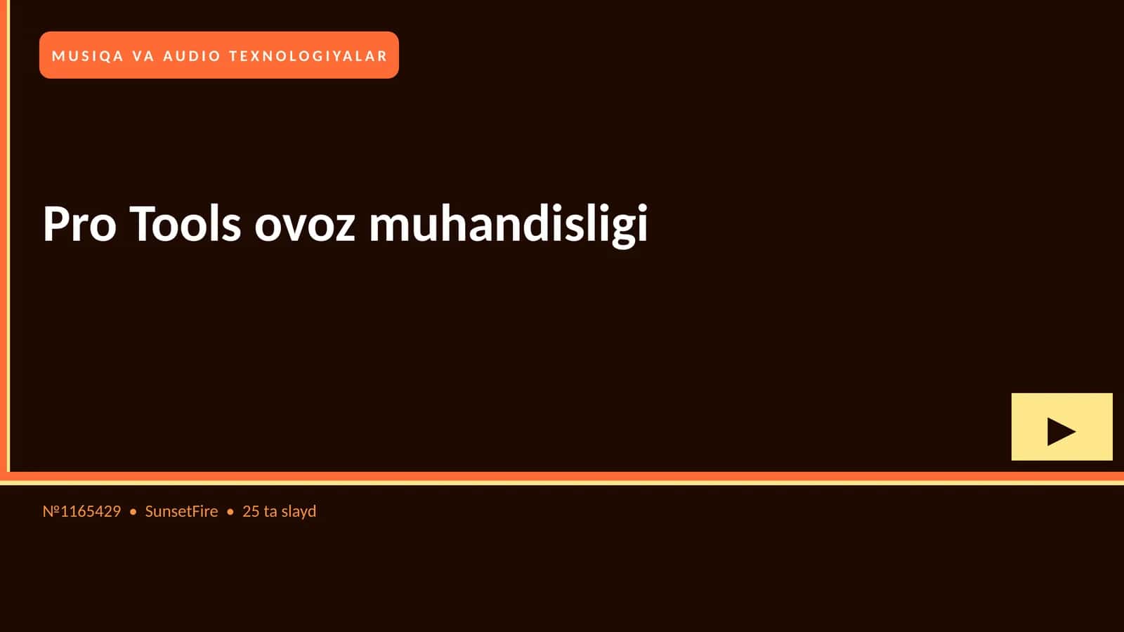 Pro Tools ovoz muhandisligi