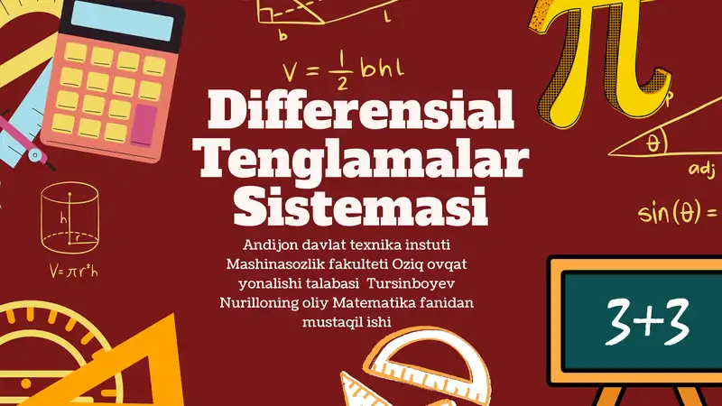 Differensial Tenglamalar Sistemasi