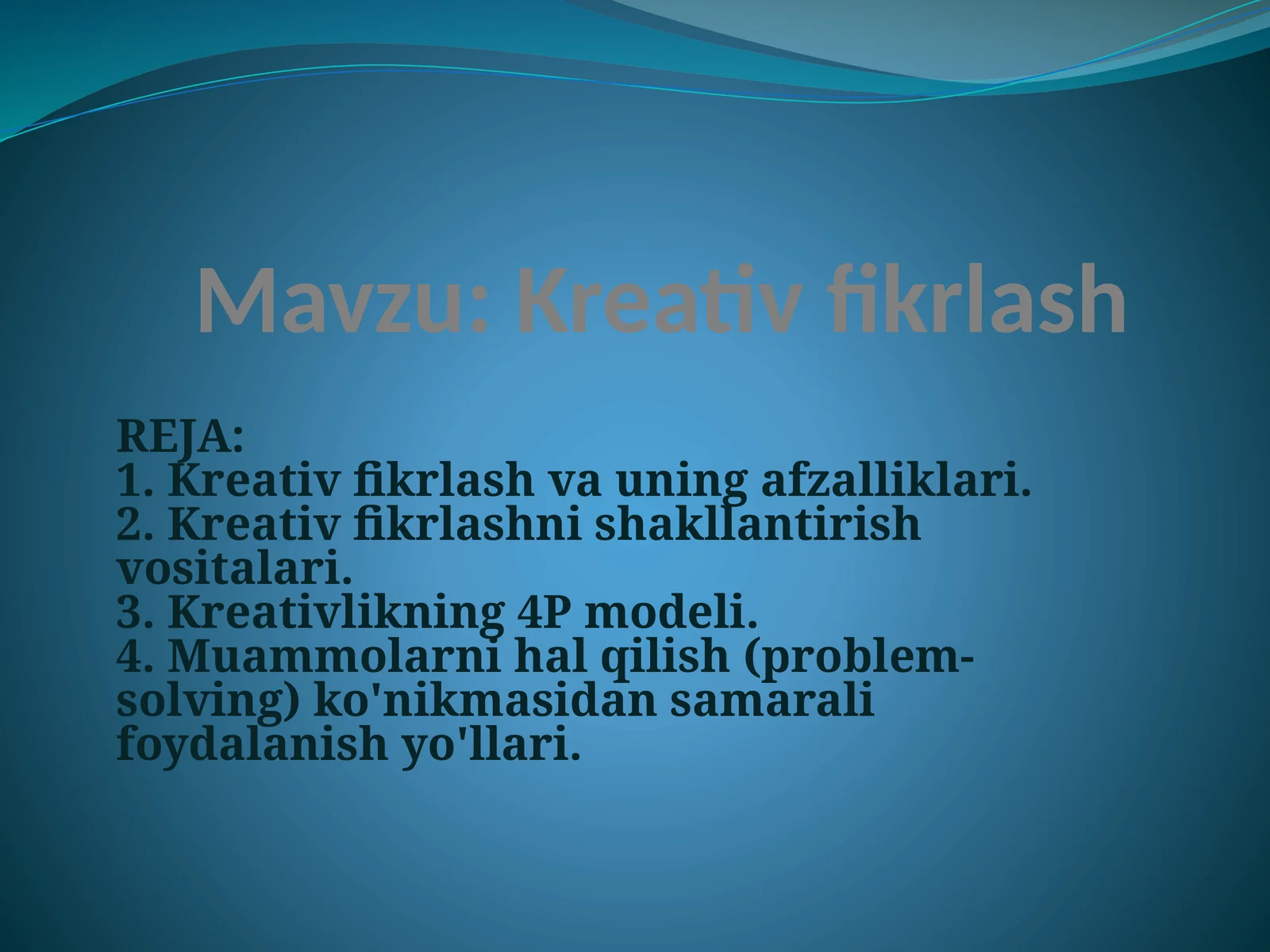 Kreativ fikrlash
