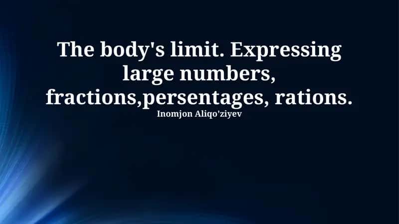 Physiological Limits & Numerical Perception