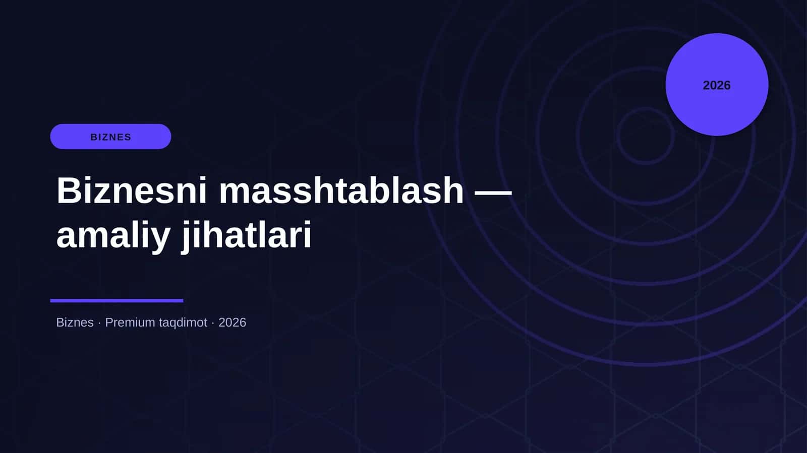 Biznesni masshtablash — amaliy jihatlari