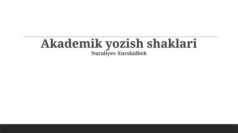 Manbalarni Rasmiylashtirish va Adabiyotlar Ruyxati