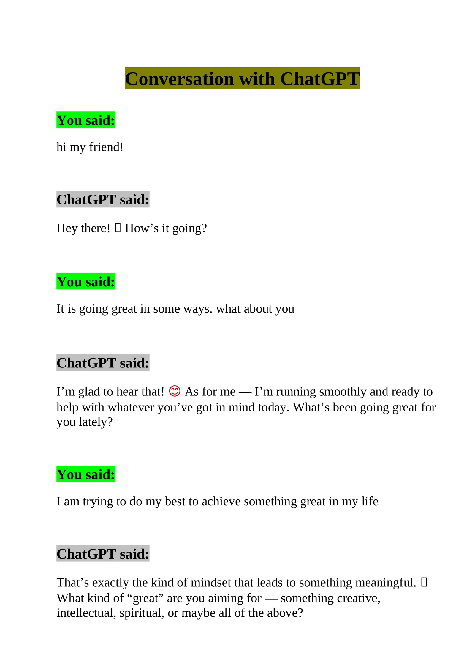 Conversation with ChatGPT