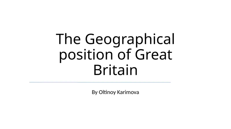 Geographical position of Great Britain
