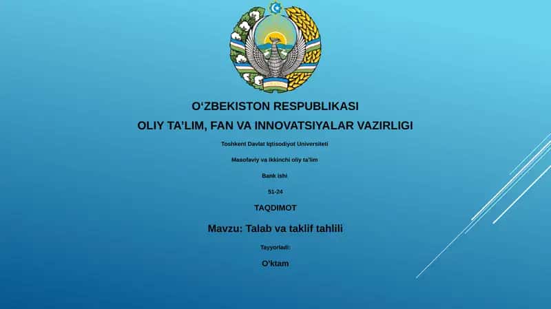 Talab va taklif tahlili