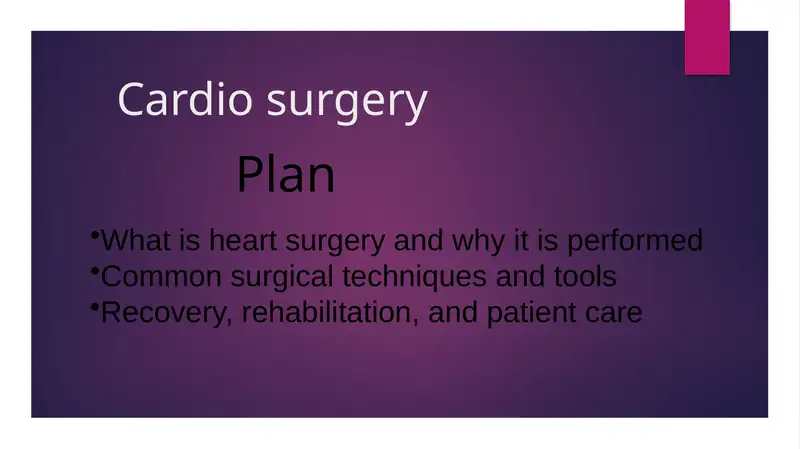 Cardio surgery