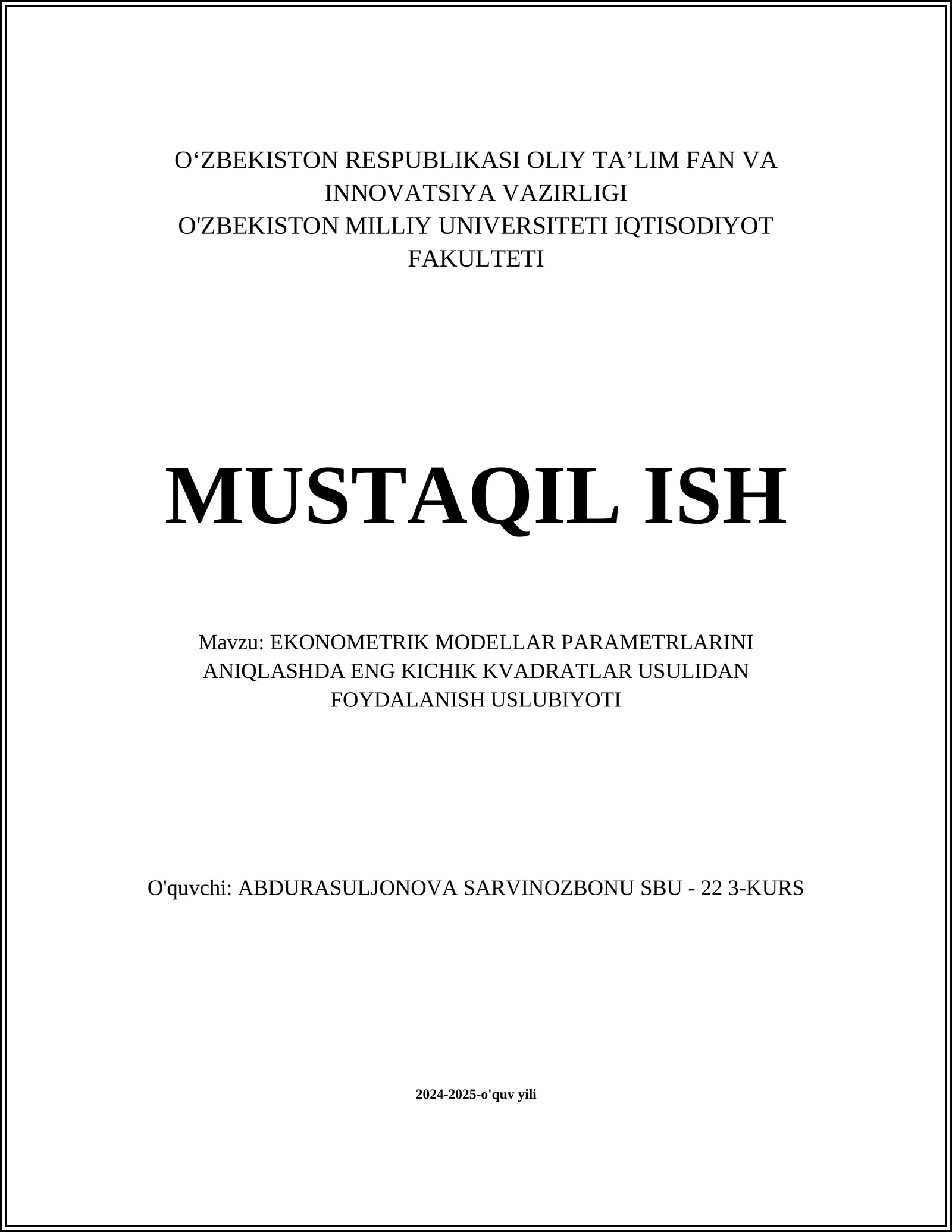 Eng kichik kvadratlar usuli