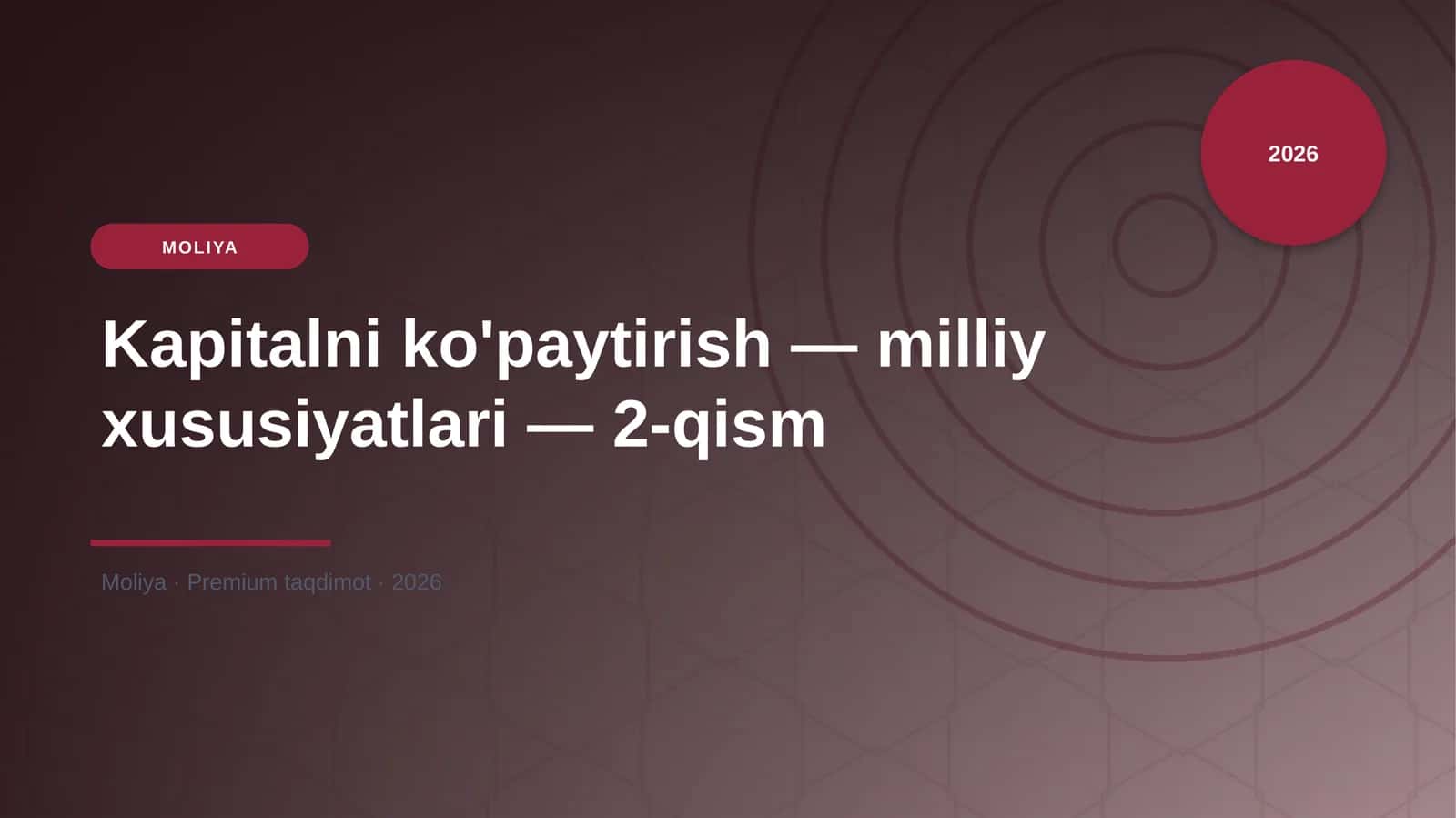 Kapitalni ko'paytirish — milliy xususiyatlari — 2-qism