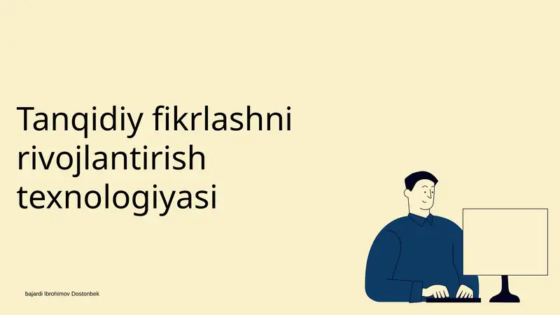 Tanqidiy fikrlashni rivojlantirish texnologiyasi