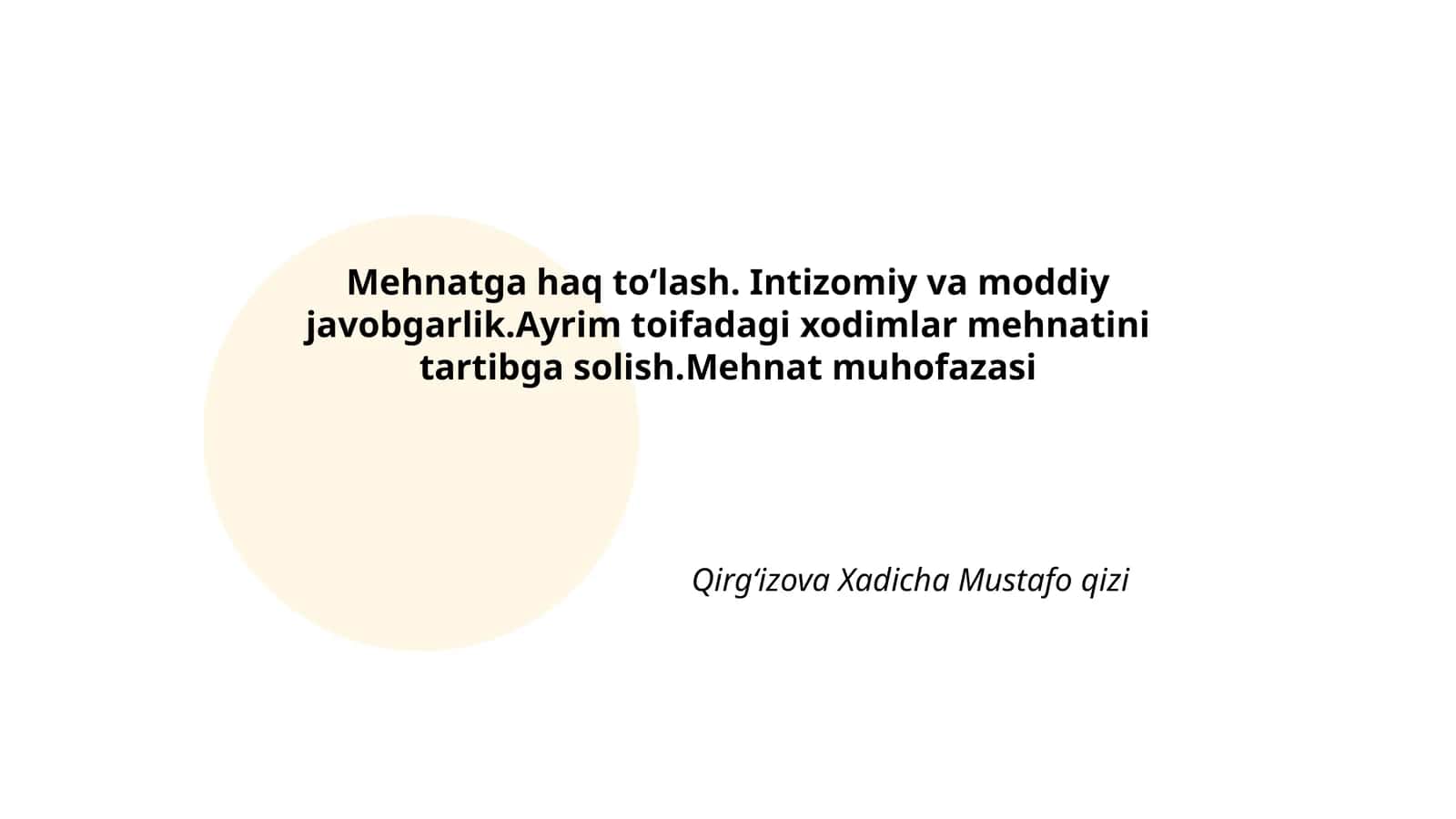 Mehnatga haq toʻlashning turlari va mexanizmlari