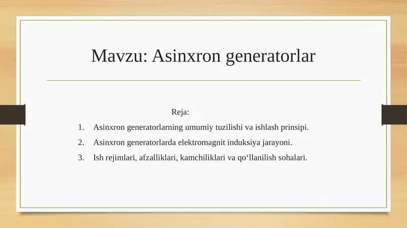 Asinxron   generatorlar