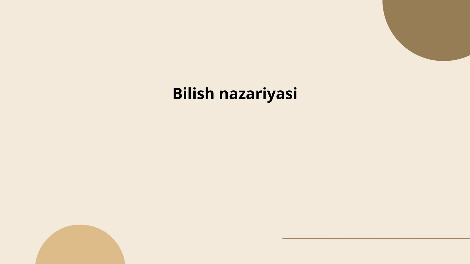 Bilish nazariyasi