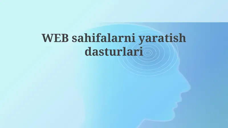 Veb-sahifa yaratish dasturlari